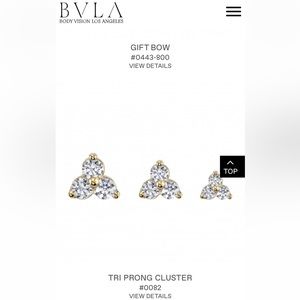 BVLA three prong cluster CZ yellow gold